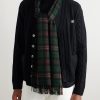 Fringed Checked Cashmere Scarf - OU Fringed Checked Cashmere Scarf - OU