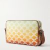 Triomphe Leather-Trimmed Logo-Print Coated-Canvas Messenger Bag - BK Triomphe Leather-Trimmed Logo-Print Coated-Canvas Messenger Bag - BK