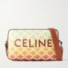 Triomphe Leather-Trimmed Logo-Print Coated-Canvas Messenger Bag Triomphe Leather-Trimmed Logo-Print Coated-Canvas Messenger Bag