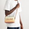 Triomphe Leather-Trimmed Logo-Print Coated-Canvas Messenger Bag - OU Triomphe Leather-Trimmed Logo-Print Coated-Canvas Messenger Bag - OU