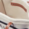 Cabas Large Leather-Trimmed Striped Logo-Print Brushed-Knit Tote Bag - E1 Cabas Large Leather-Trimmed Striped Logo-Print Brushed-Knit Tote Bag - E1