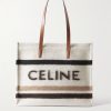 Cabas Large Leather-Trimmed Striped Logo-Print Brushed-Knit Tote Bag Cabas Large Leather-Trimmed Striped Logo-Print Brushed-Knit Tote Bag