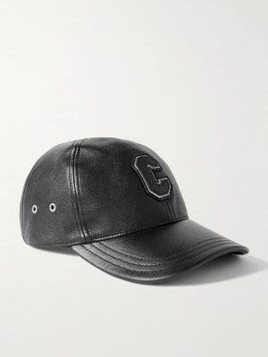 Logo-Appliquéd Embroidered Full-Grain Leather Baseball Cap Logo-Appliquéd Embroidered Full-Grain Leather Baseball Cap