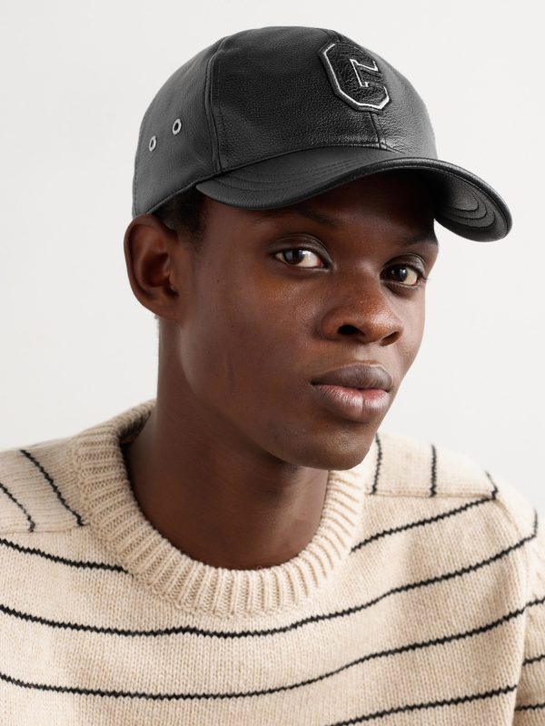 Logo-Appliquéd Embroidered Full-Grain Leather Baseball Cap - OU Logo-Appliquéd Embroidered Full-Grain Leather Baseball Cap - OU
