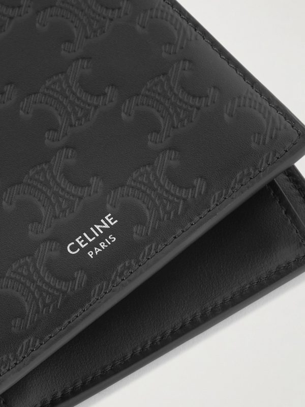 Triomphe Logo-Debossed Leather Billfold Wallet - CU Triomphe Logo-Debossed Leather Billfold Wallet - CU