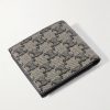 Triomphe Leather-Trimmed Coated-Canvas Billfold Wallet - BK Triomphe Leather-Trimmed Coated-Canvas Billfold Wallet - BK