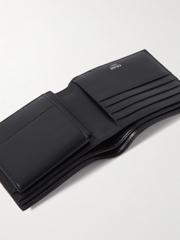 Triomphe Leather-Trimmed Coated-Canvas Billfold Wallet - E1 Triomphe Leather-Trimmed Coated-Canvas Billfold Wallet - E1