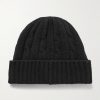 Logo-Embroidered Cable-Knit Cashmere Beanie - BK Logo-Embroidered Cable-Knit Cashmere Beanie - BK