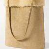Triomphe Logo-Embossed Shearling Bucket Bag - BK