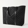 Horizontal Museum Triomphe Logo-Embossed Leather-Trimmed Suede Tote Bag - BK Horizontal Museum Triomphe Logo-Embossed Leather-Trimmed Suede Tote Bag - BK