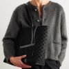 Horizontal Museum Triomphe Logo-Embossed Leather-Trimmed Suede Tote Bag - E2 Horizontal Museum Triomphe Logo-Embossed Leather-Trimmed Suede Tote Bag - E2