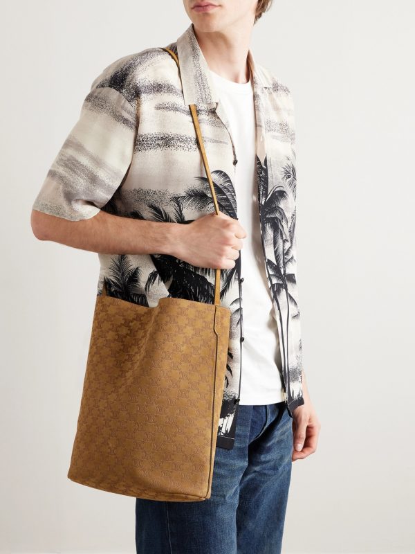 Logo-Debossed Suede Bucket Bag - OU Logo-Debossed Suede Bucket Bag - OU