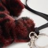 Triomphe Leopard-Print Shearling and Leather Keyring - CU Triomphe Leopard-Print Shearling and Leather Keyring - CU