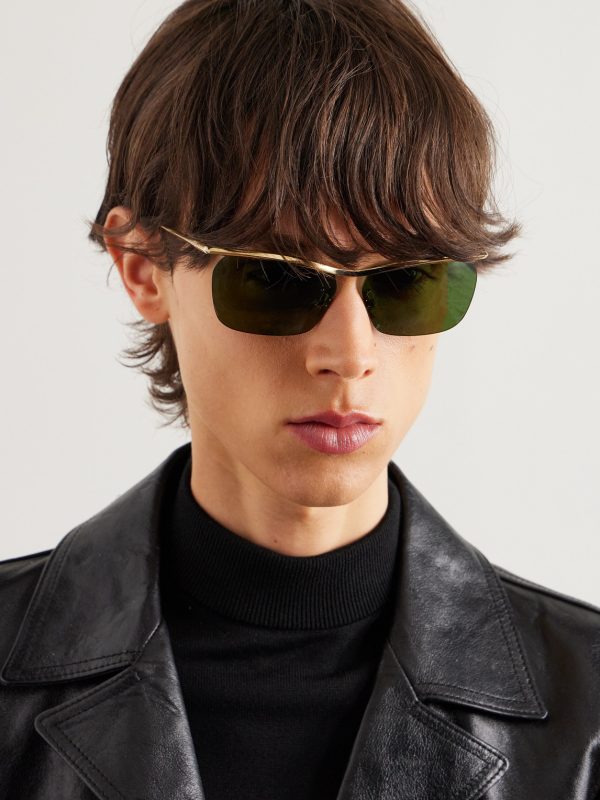 Metal Frame 27 D-Frame Gold-Tone Sunglasses - OU Metal Frame 27 D-Frame Gold-Tone Sunglasses - OU
