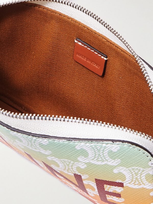 Triomphe Leather-Trimmed Logo-Print Coated-Canvas Messenger Bag - E1 Triomphe Leather-Trimmed Logo-Print Coated-Canvas Messenger Bag - E1
