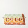 Triomphe Leather-Trimmed Logo-Print Coated-Canvas Messenger Bag Triomphe Leather-Trimmed Logo-Print Coated-Canvas Messenger Bag