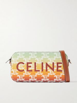 Triomphe Leather-Trimmed Logo-Print Coated-Canvas Messenger Bag Triomphe Leather-Trimmed Logo-Print Coated-Canvas Messenger Bag
