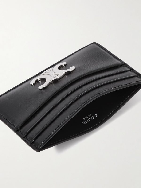Logo-Embellished Textured-Leather Cardholder - E1 Logo-Embellished Textured-Leather Cardholder - E1