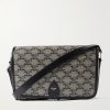 Folco Triomphe Small Leather-Trimmed Logo-Print Coated-Canvas Messenger Bag Folco Triomphe Small Leather-Trimmed Logo-Print Coated-Canvas Messenger Bag