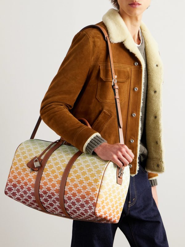 Medium Voyage Leather-Trimmed Logo-Print Coated-Canvas Holdall - E2 Medium Voyage Leather-Trimmed Logo-Print Coated-Canvas Holdall - E2