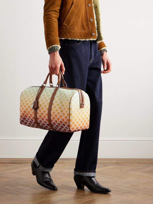 Medium Voyage Leather-Trimmed Logo-Print Coated-Canvas Holdall - OU Medium Voyage Leather-Trimmed Logo-Print Coated-Canvas Holdall - OU