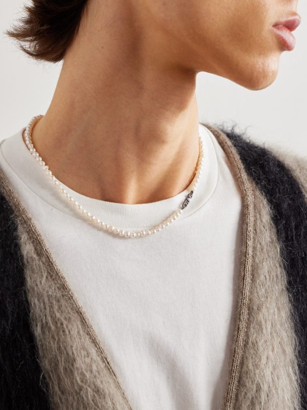 Silver-Tone Pearl Necklace - FR Silver-Tone Pearl Necklace - FR