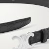 2.5cm Triomphe Logo-Debossed Leather Belt - E1 2.5cm Triomphe Logo-Debossed Leather Belt - E1