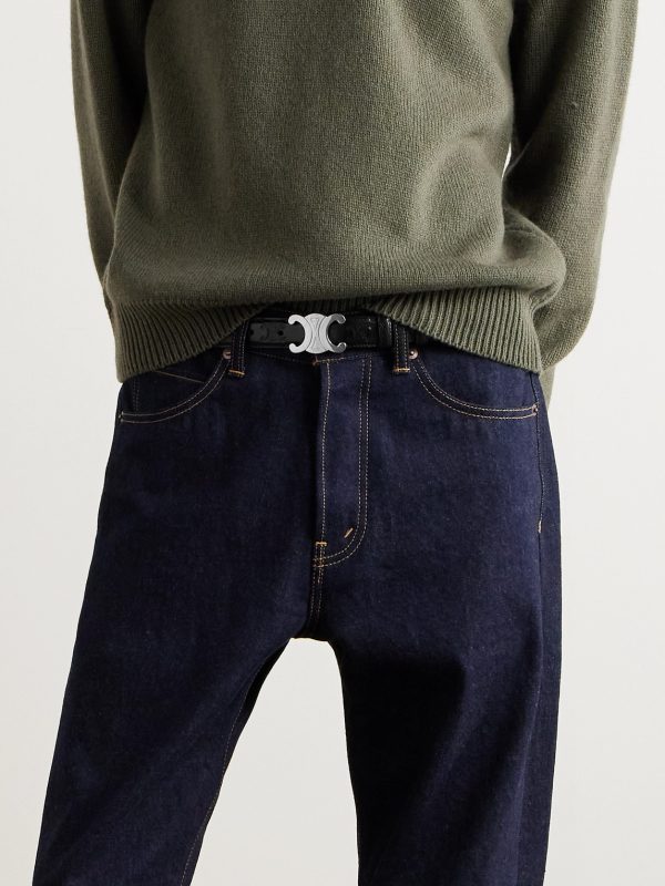 2.5cm Triomphe Logo-Debossed Leather Belt - FR 2.5cm Triomphe Logo-Debossed Leather Belt - FR
