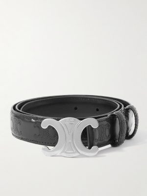 2.5cm Triomphe Logo-Debossed Leather Belt 2.5cm Triomphe Logo-Debossed Leather Belt