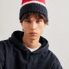 Striped Ribbed Brushed-Cotton Beanie - OU Striped Ribbed Brushed-Cotton Beanie - OU