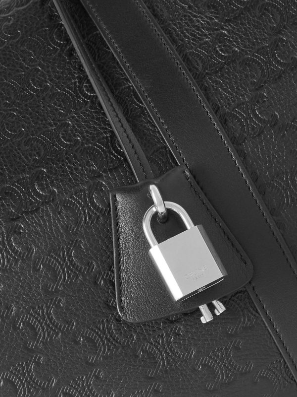 Medium Voyage Logo-Debossed Leather Holdall - CU