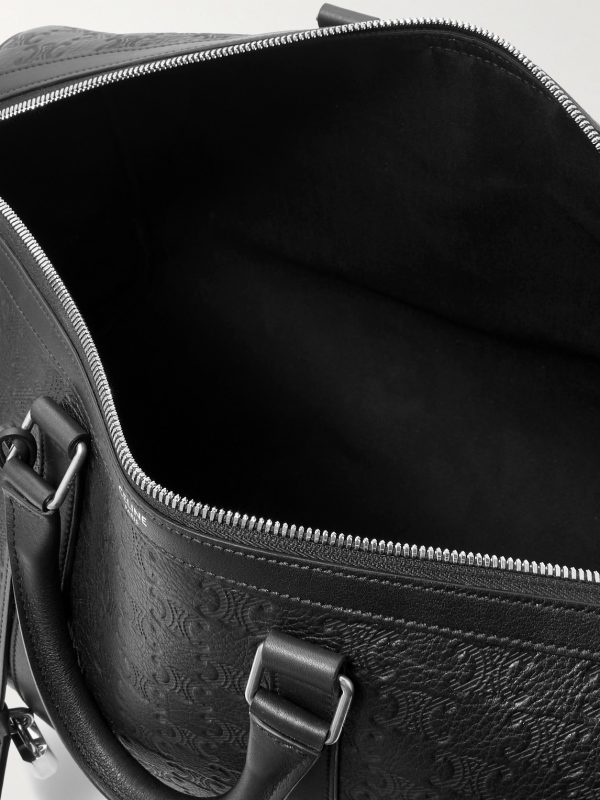 Medium Voyage Logo-Debossed Leather Holdall - E1