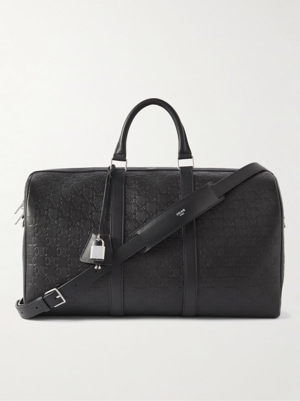 Medium Voyage Logo-Debossed Leather Holdall