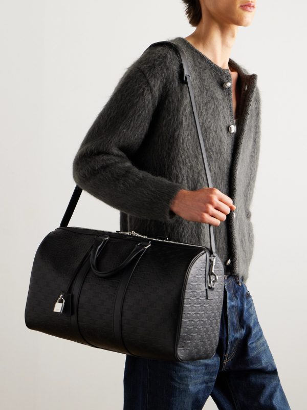 Medium Voyage Logo-Debossed Leather Holdall - OU