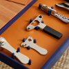 Le Plateau Wood, Lacquer, Leather and Chromed Metal Wine Tool and Tray Set - CU Le Plateau Wood, Lacquer, Leather and Chromed Metal Wine Tool and Tray Set - CU