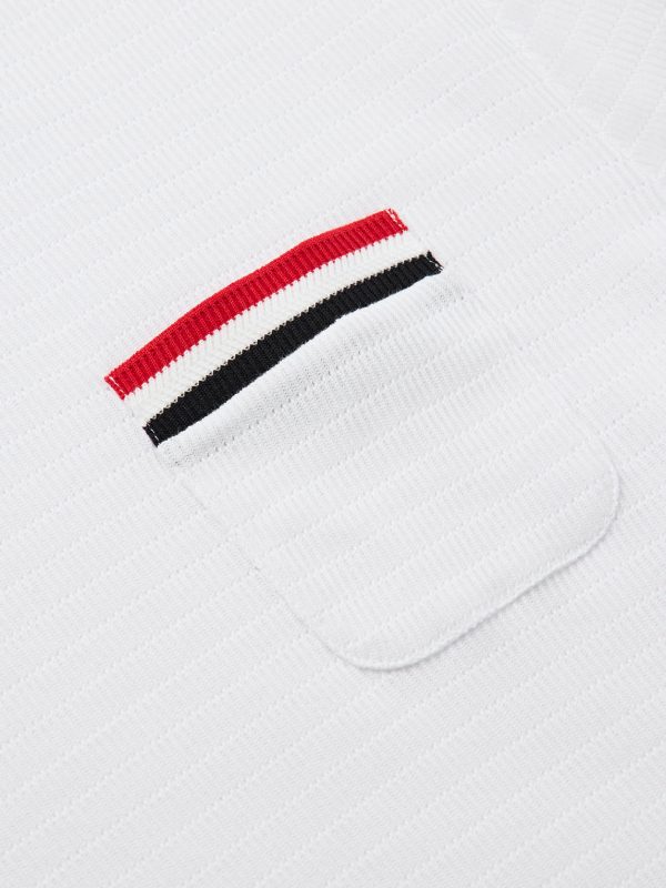 Logo-Appliquéd Striped Pointelle-Knit Cotton T-Shirt - CU Logo-Appliquéd Striped Pointelle-Knit Cotton T-Shirt - CU