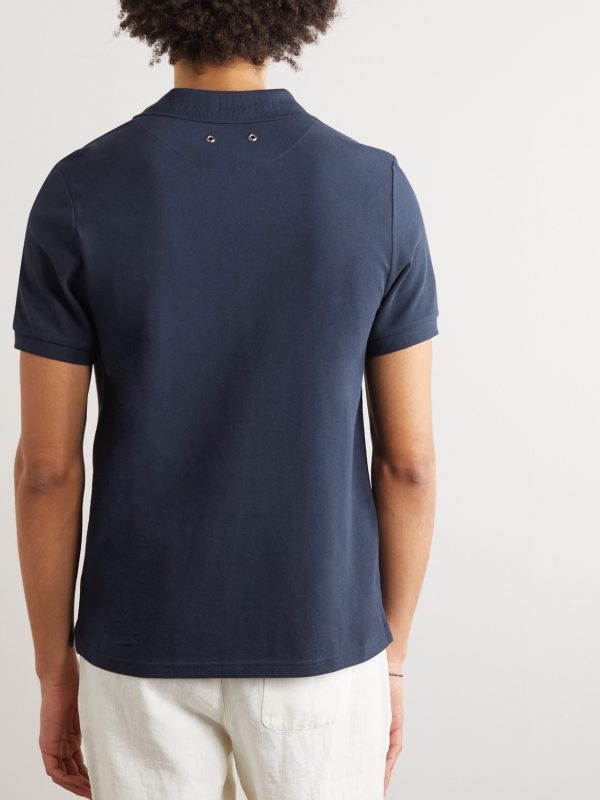Slim-Fit Logo-Embroidered Cotton-Piqué Polo Shirt - BK Slim-Fit Logo-Embroidered Cotton-Piqué Polo Shirt - BK