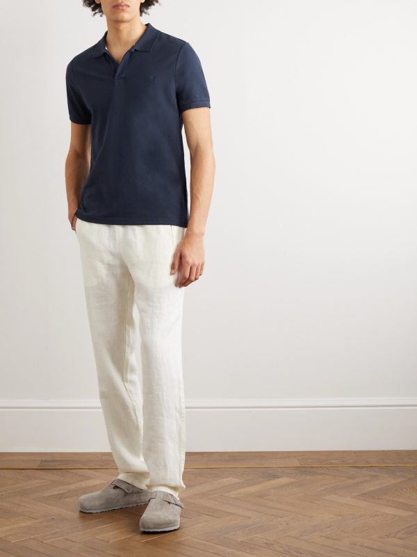 Slim-Fit Logo-Embroidered Cotton-Piqué Polo Shirt - OU Slim-Fit Logo-Embroidered Cotton-Piqué Polo Shirt - OU