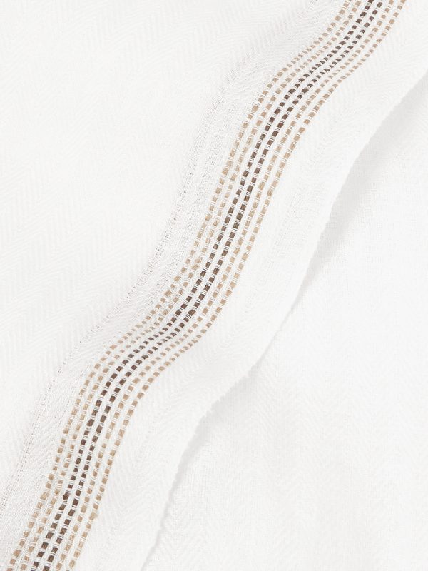 Zamami Embroidered Herringbone Linen Scarf - CU