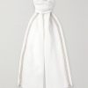 Zamami Embroidered Herringbone Linen Scarf