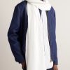 Zamami Embroidered Herringbone Linen Scarf - OU