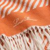 Moai Fringed Striped Cotton-Bouclé Beach Towel - CU