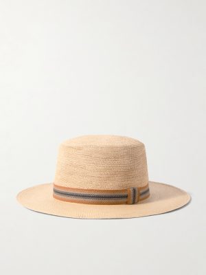 Naoki Webbing-Trimmed Straw Hat