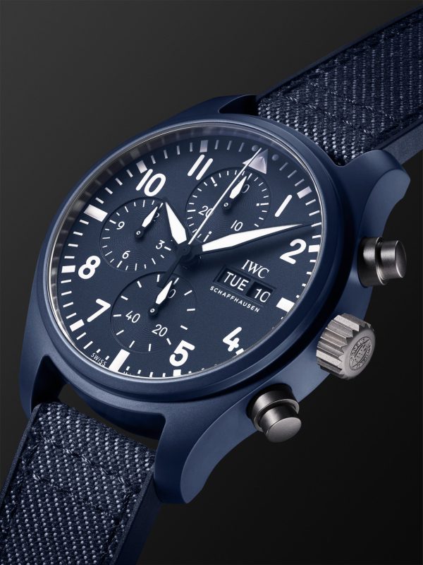 Pilot’s Top Gun Oceana Automatic Chronograph 41.9mm Ceramic, Webbing and Rubber Watch, Ref. No. IW389404 - FR