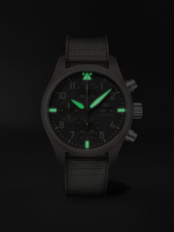 Pilot's Top Gun Mojave Desert Automatic Chronograph 41.9mm Ceramic, Rubber and Grosgrain Watch, Ref. No. IW389402 - E5 Pilot's Top Gun Mojave Desert Automatic Chronograph 41.9mm Ceramic, Rubber and Grosgrain Watch, Ref. No. IW389402 - E5