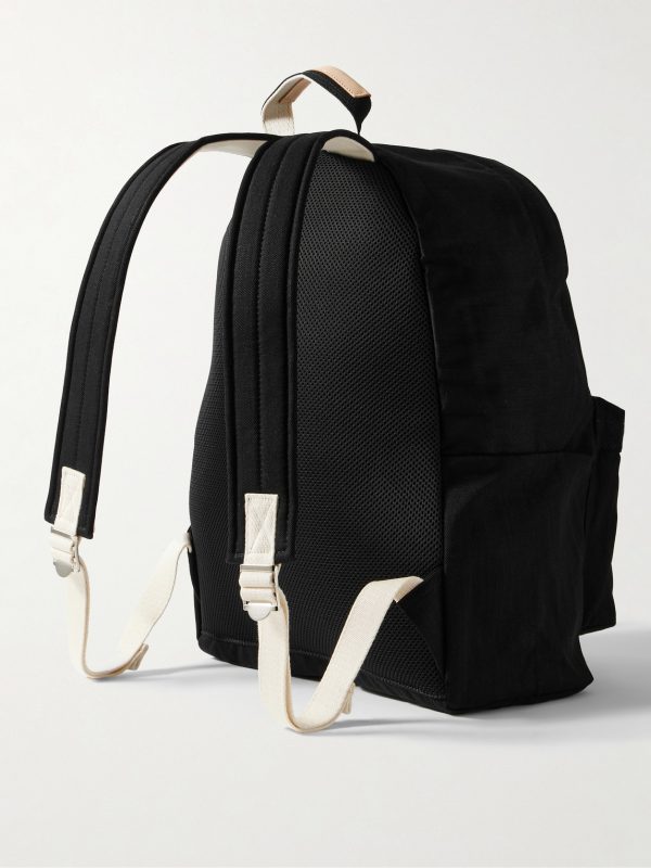 Daypack Leather-Trimmed Denim Backpack - BK