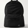 Daypack Leather-Trimmed Denim Backpack
