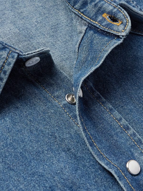 Logo-Print Denim Shirt - CU Logo-Print Denim Shirt - CU