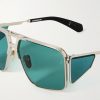 + Valentino Rossi Assen Aviator-Style Silver-Tone Sunglasses - CU + Valentino Rossi Assen Aviator-Style Silver-Tone Sunglasses - CU
