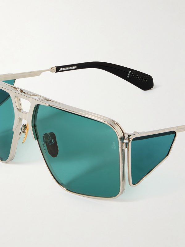 + Valentino Rossi Assen Aviator-Style Silver-Tone Sunglasses - CU + Valentino Rossi Assen Aviator-Style Silver-Tone Sunglasses - CU